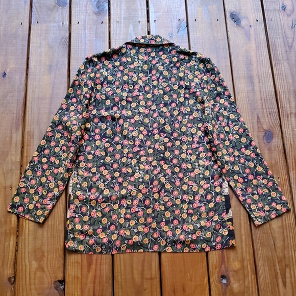 Vintage 80's 90's size 12 colorful floral lightweight blazer jacket - Picture 2 of 5